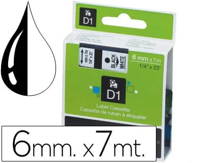 Dymo Cinta dymo negro-blanco 6mm x 7mt d1