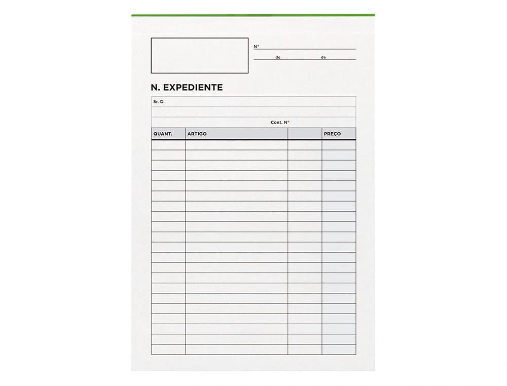Talonario liderpapel notas de expediente cuarto duplo texto en portugues