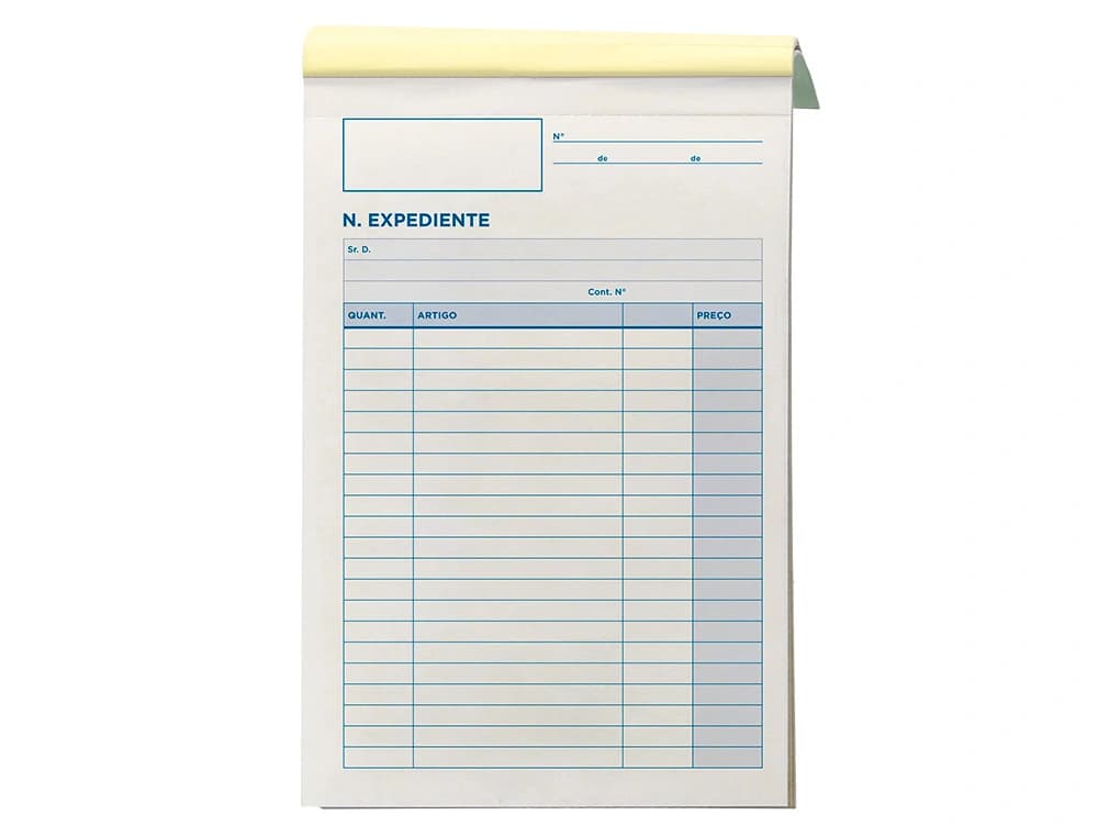 Talonario liderpapel notas de expediente cuarto duplo texto en portugues