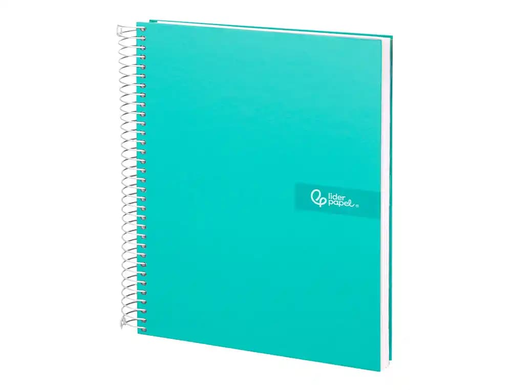 Cuaderno espiral liderpapel a5 micro crafty tapa forrada 120h 90gr cuadro 5mm 5 bandas 6 taladros