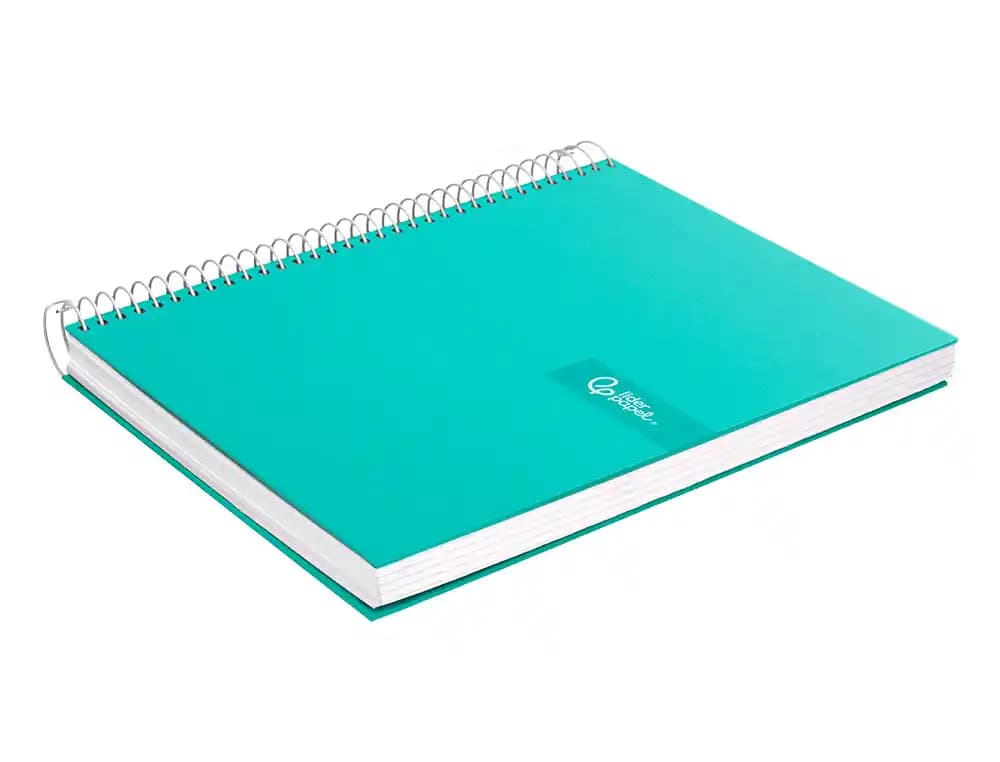 Cuaderno espiral liderpapel a5 micro crafty tapa forrada 120h 90gr cuadro 5mm 5 bandas 6 taladros
