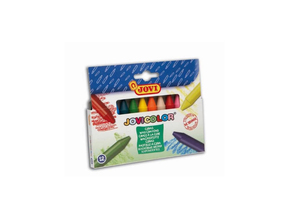 Lapices cera jovicolor caja de 12 unidades colores surtidos