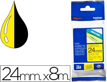 Brother Cinta brother tze651 amarillo/negro 24mm longitud de 8 m
