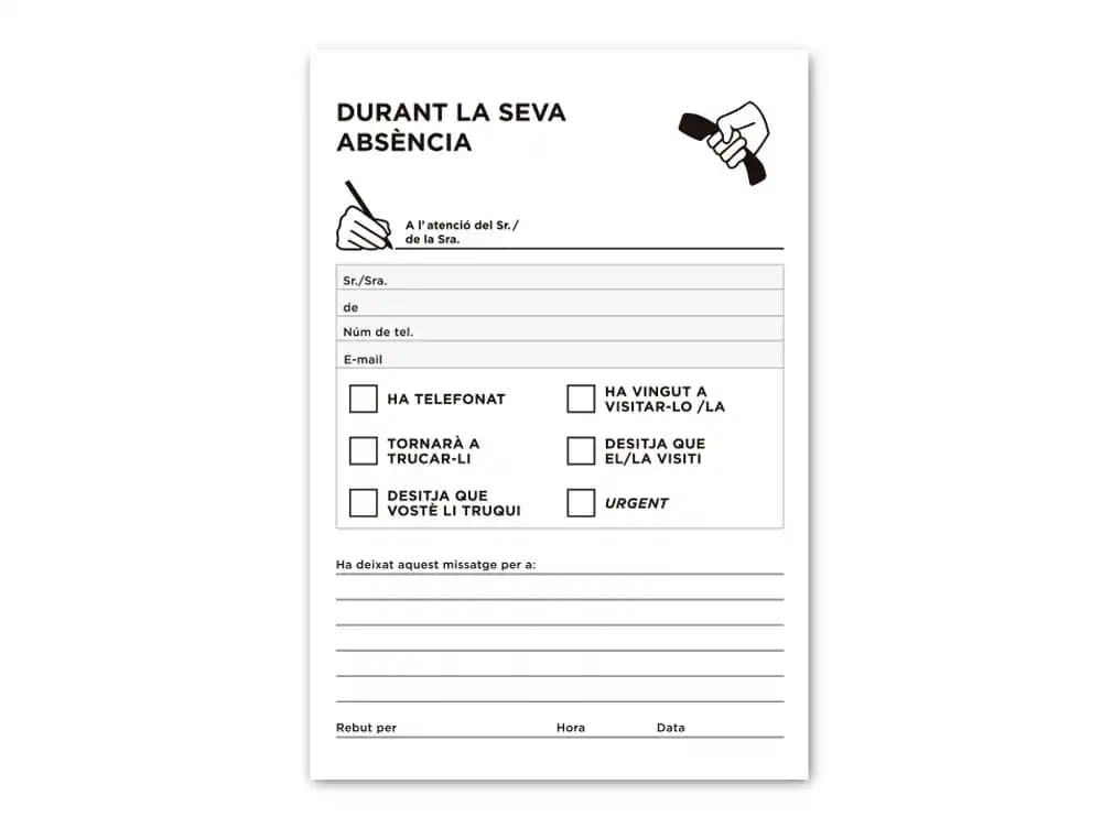 Talonario liderpapel ausentes octavo original t103 texto en catalan