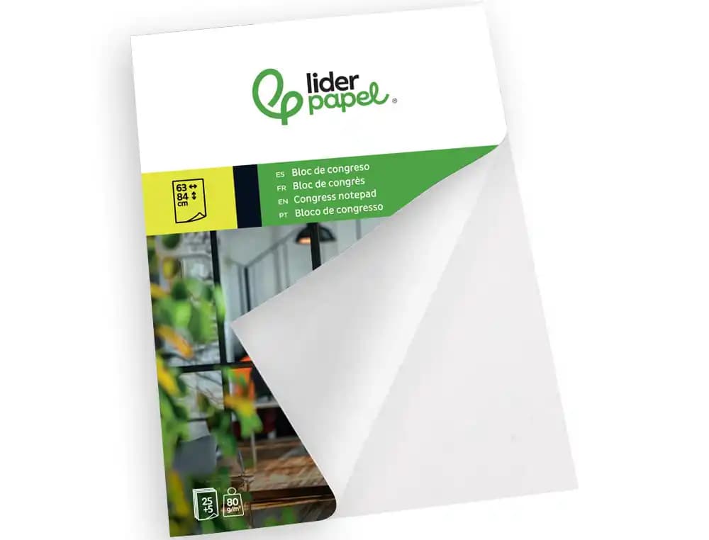 Bloc congreso liderpapel liso 630x840 mm 25+5 hojas 80g/m2
