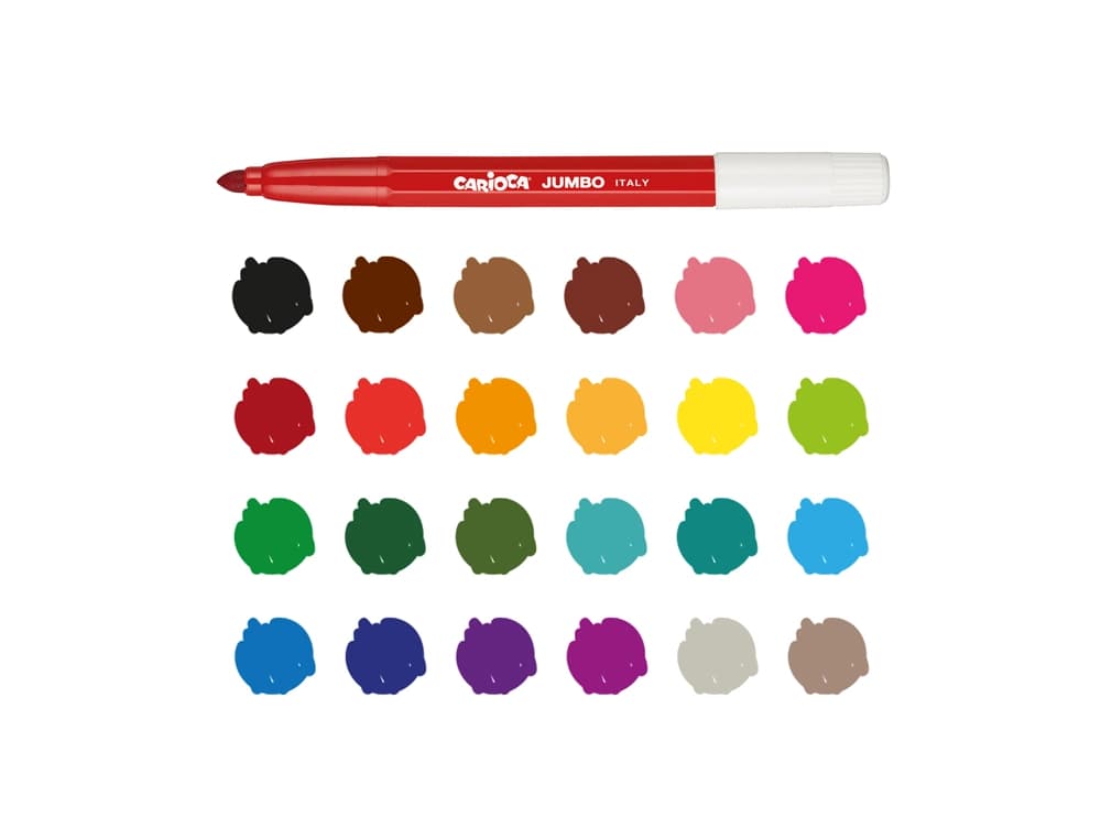 Rotulador carioca jumbo punta gruesa estuche de 24 unidades colores surtidos