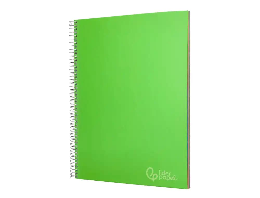Cuaderno espiral liderpapel a4 micro jolly tapa forrada 140h 75gr cuadro 5mm 5 bandas 4 taladros colores