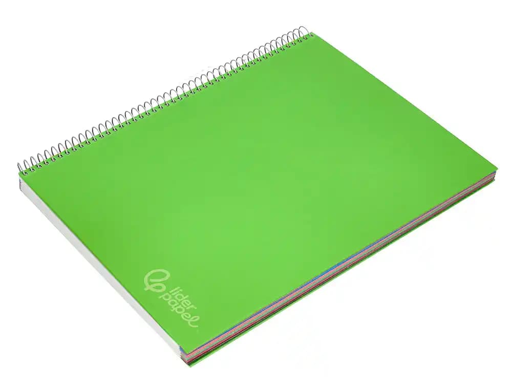 Cuaderno espiral liderpapel a4 micro jolly tapa forrada 140h 75gr cuadro 5mm 5 bandas 4 taladros colores