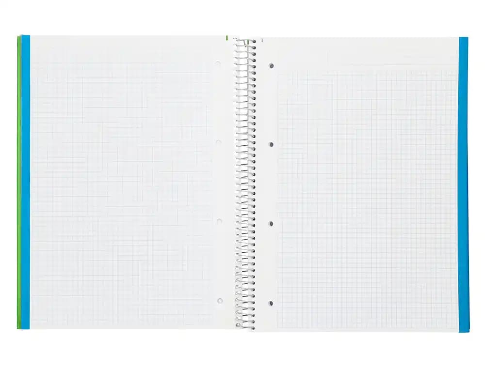 Cuaderno espiral liderpapel a4 micro jolly tapa forrada 140h 75gr cuadro 5mm 5 bandas 4 taladros colores