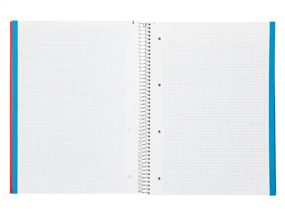 Cuaderno espiral liderpapel a4 micro jolly tapa forrada 140h 75gr cuadro 4mm 5 bandas 4 taladros colores surtidos