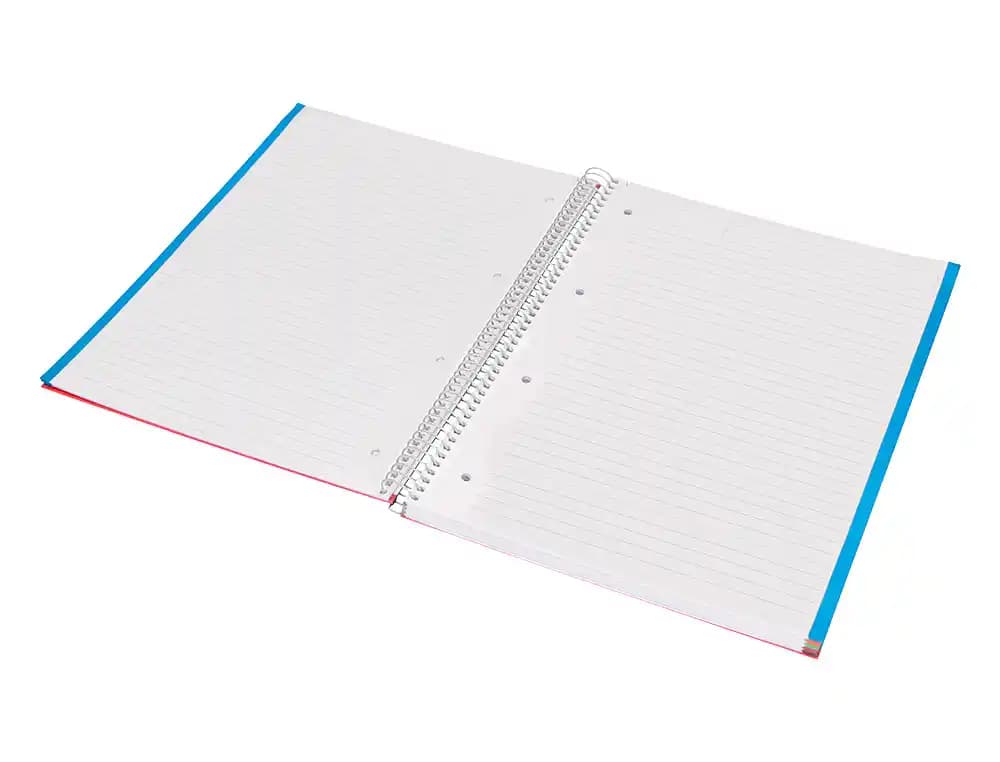 Cuaderno espiral liderpapel a4 micro jolly tapa forrada 140h 75gr horizontal 5 bandas 4 taladros colores surtidos