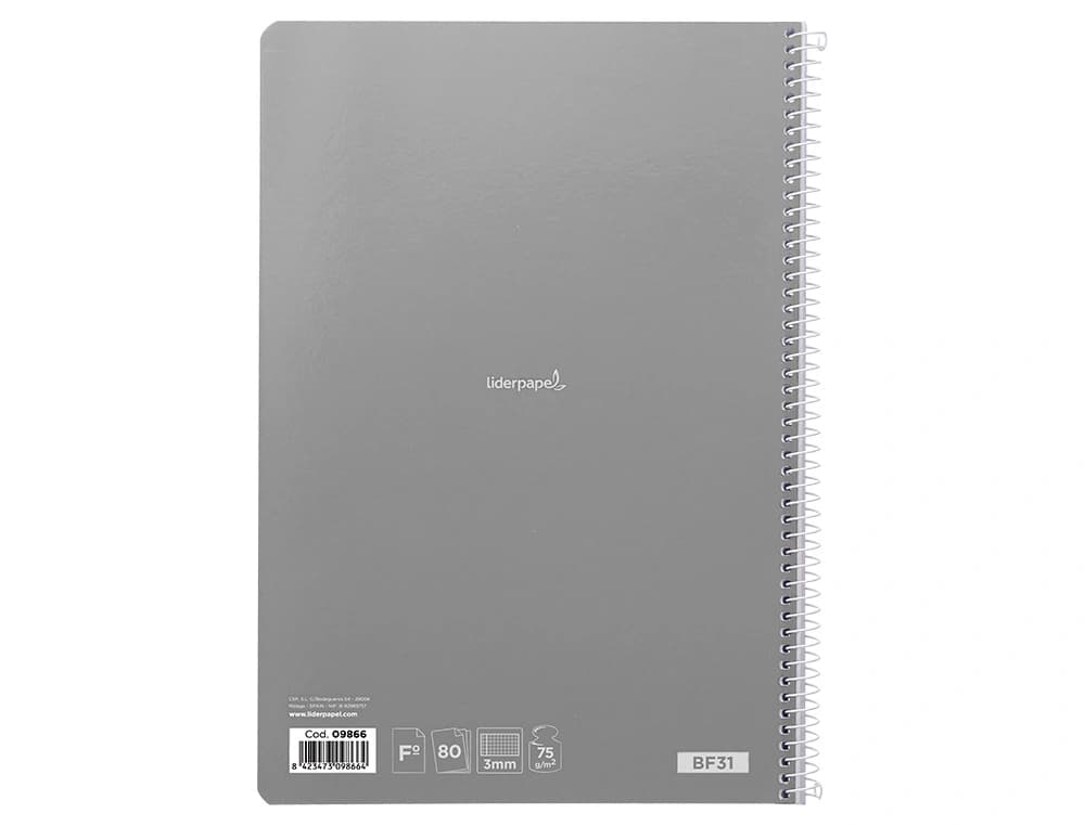 Cuaderno espiral liderpapel witty tapa dura 80h cuadro 3mm con margen colores surtidos