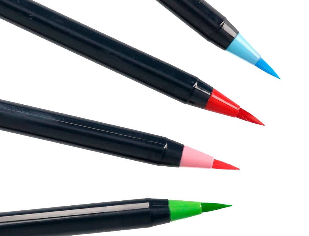 Rotulador liderpapel punta pincel extra suave bolsa de 12 unidades colores surtidos