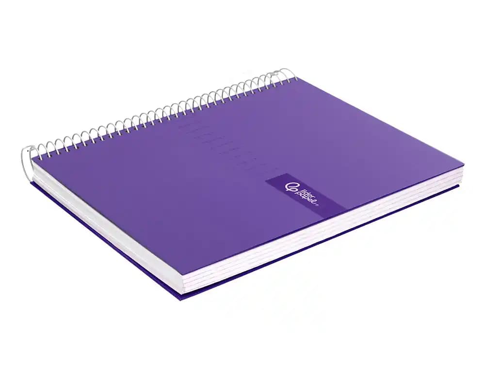 Cuaderno espiral liderpapel a4 crafty tapa forrada 80h 90gr cuadro 4mm con margen colores