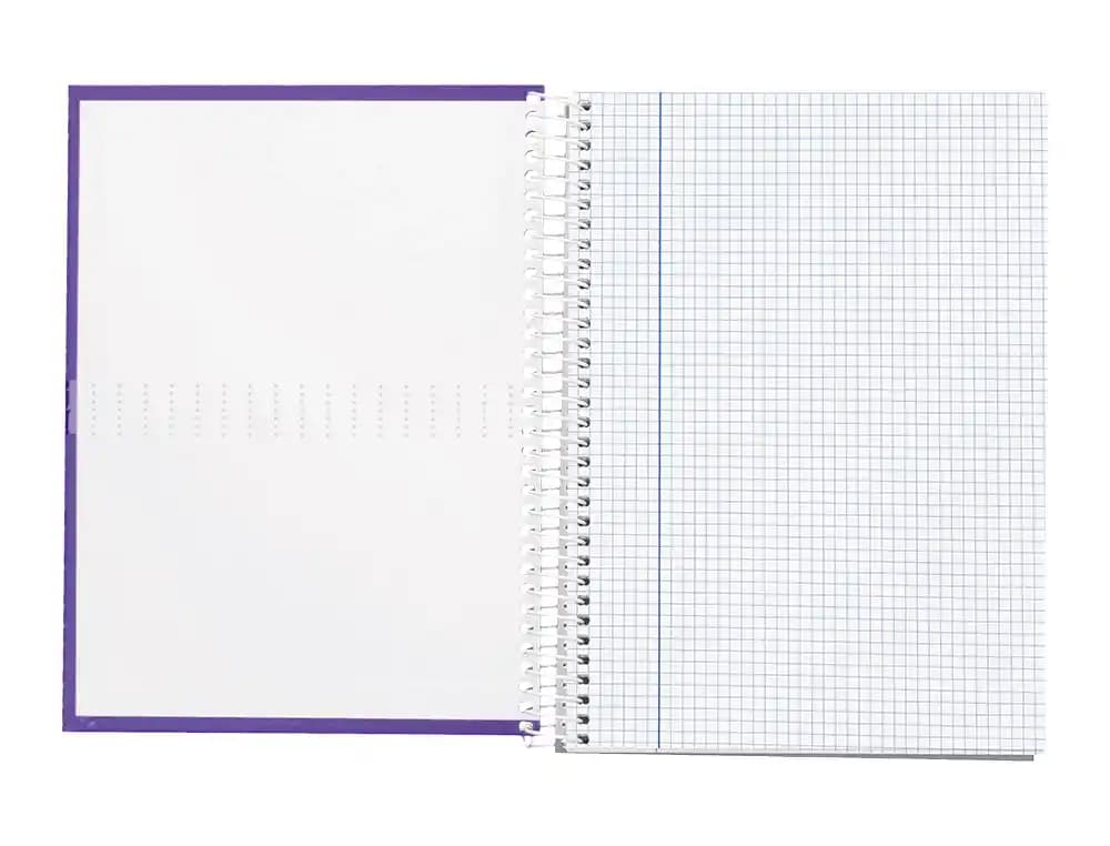 Cuaderno espiral liderpapel a4 crafty tapa forrada 80h 90gr cuadro 4mm con margen colores