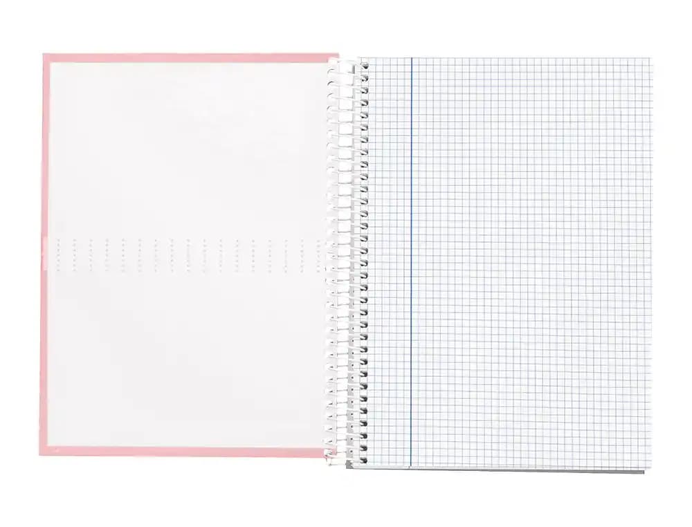 Cuaderno espiral liderpapel a4 crafty tapa forrada 80h 90gr cuadro 4mm con margen colores