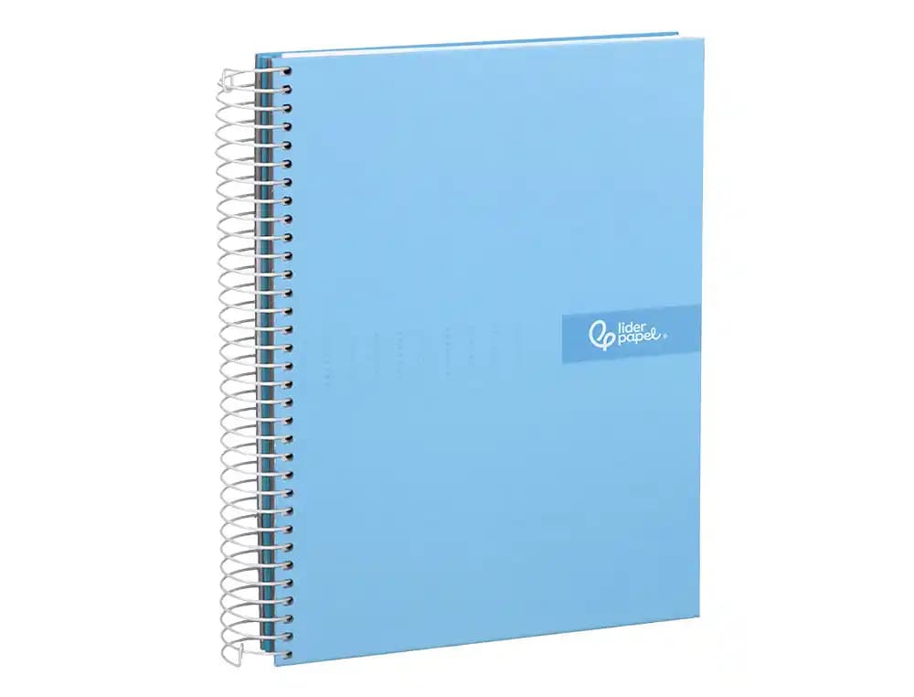 Cuaderno espiral liderpapel a4 micro crafty tapa forrada 120h 90gr cuadro 5mm 5 bandas 4 colores