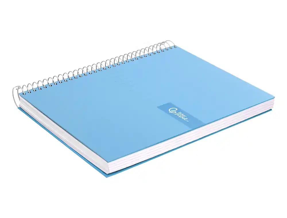 Cuaderno espiral liderpapel a4 micro crafty tapa forrada 120h 90gr cuadro 5mm 5 bandas 4 colores