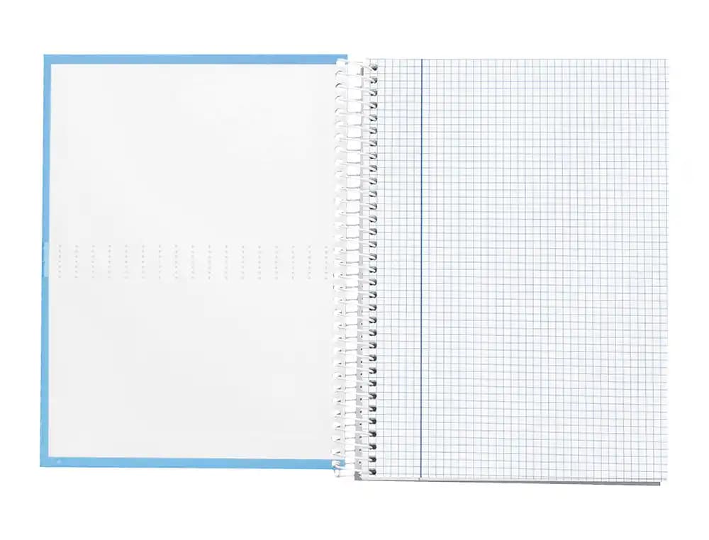 Cuaderno espiral liderpapel a4 micro crafty tapa forrada 120h 90gr cuadro 5mm 5 bandas 4 colores