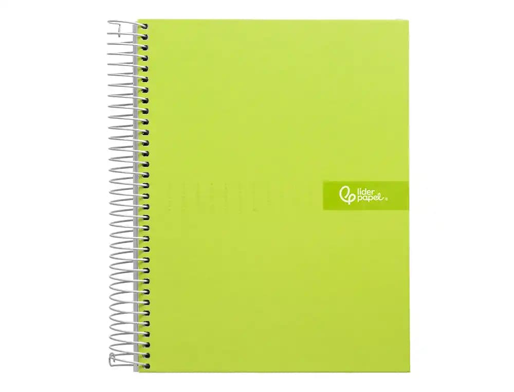 Cuaderno de espiral Liderpapel Crafty micro A4 de tapa forrada, cuadro de 5 mm, 5 bandas, papel de 90 g – Verde