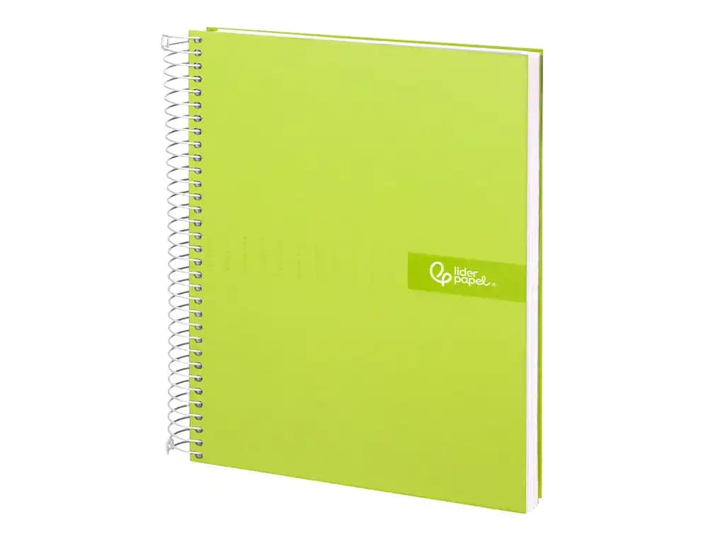 Cuaderno de espiral Liderpapel Crafty micro A4 de tapa forrada, cuadro de 5 mm, 5 bandas, papel de 90 g – Verde