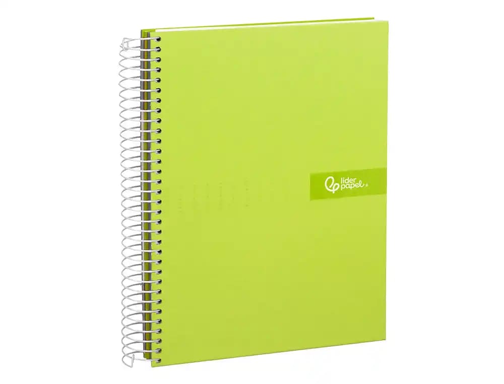 Cuaderno de espiral Liderpapel Crafty micro A4 de tapa forrada, cuadro de 5 mm, 5 bandas, papel de 90 g – Verde