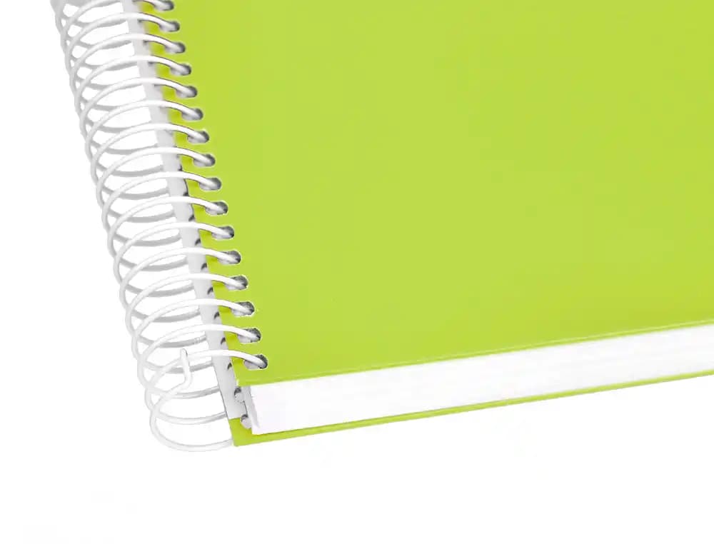 Cuaderno de espiral Liderpapel Crafty micro A4 de tapa forrada, cuadro de 5 mm, 5 bandas, papel de 90 g – Verde
