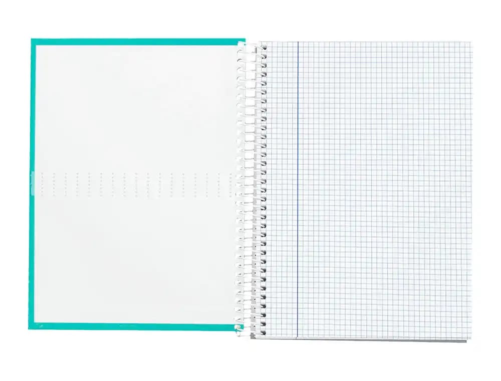 Cuaderno espiral liderpapel a4 micro crafty tapa forrada 120h 90gr cuadro 5mm 5 bandas 4 taladros