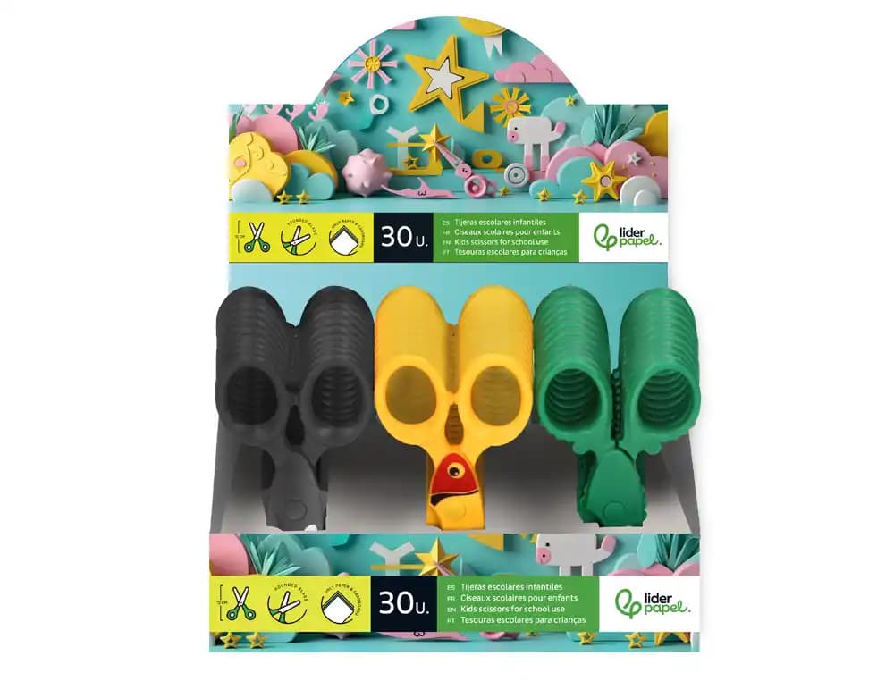 Tijera liderpapel 12cm corta pasta de modelar papel y carton unidad