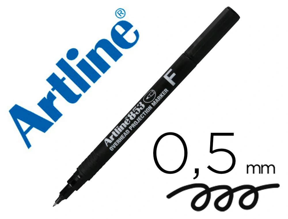Artline Rotulador artline retroproyeccion punta fibra permanente ek-853 -punta redonda 0.5 mm
