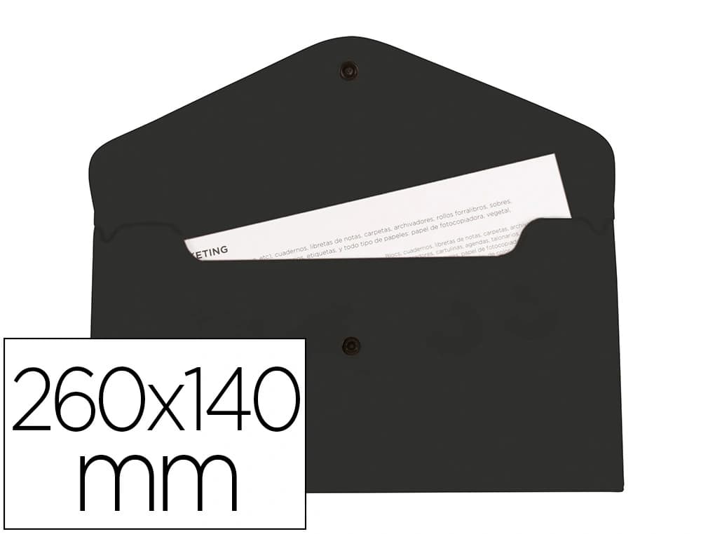 Liderpapel Carpeta liderpapel dossier broche polipropileno tama o sobre americano 260x140 mm negro opaco