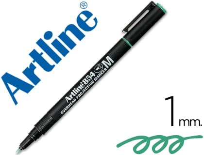 Rotulador permanente Artline EK-854 de punta redonda de 1 mm para retroproyección – Verde