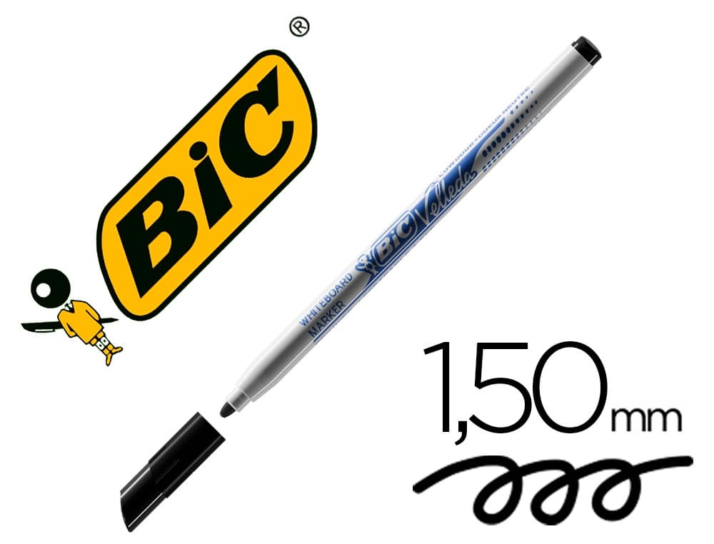 Rotulador bic velleda fino para pizarra punta redonda 1 mm