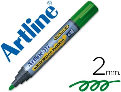 Rotulador de pizarra Artline EK-517 de punta redonda de 2 mm con tinta de bajo olor – Verde