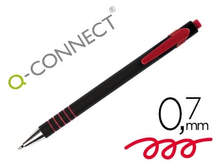 Q-connect Boligrafo q-connect retractil con grip 0,7 mm