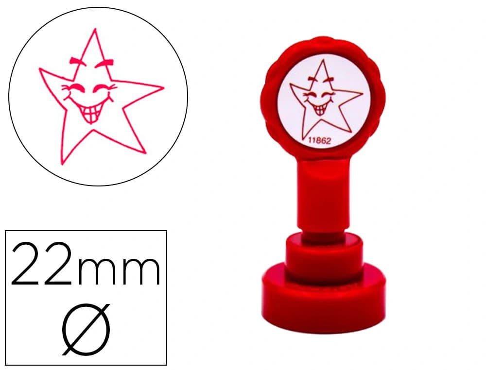 Sello artline emoticono estrella 22 mm diametro