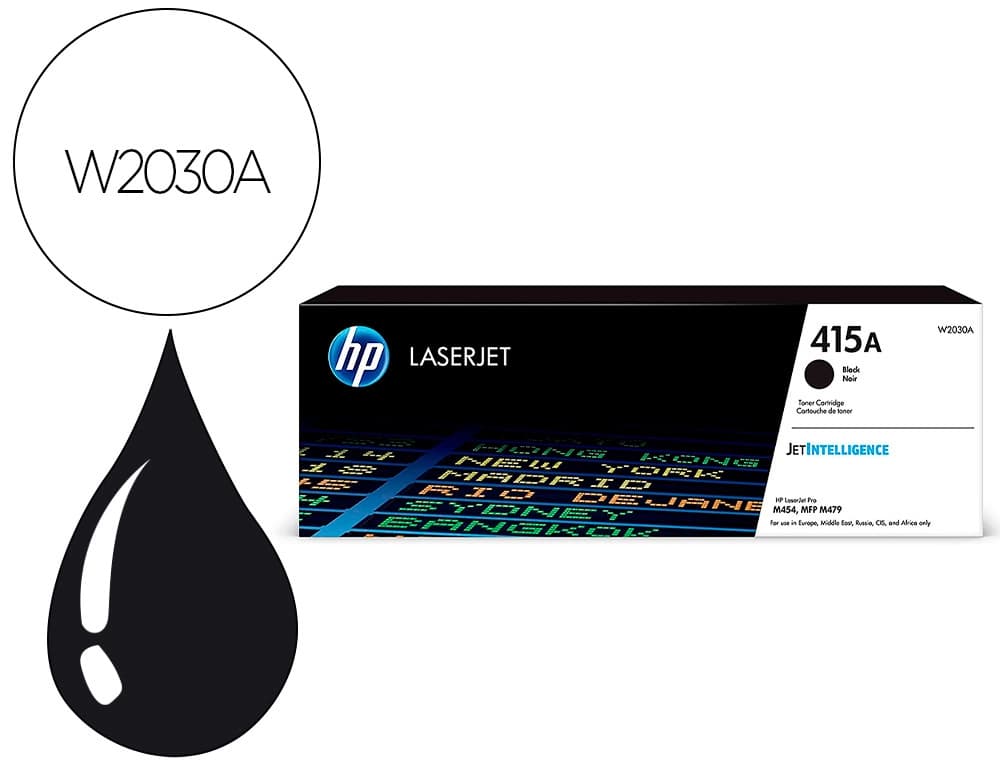 Hp Toner hp 415a para hp color laserjet pro m454 mfp m479 negro 2400p