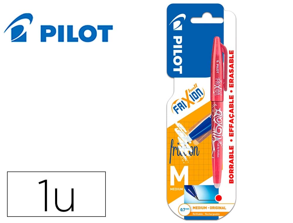 Boligrafo pilot frixion ball borrable 0,7 mm punta media en blister