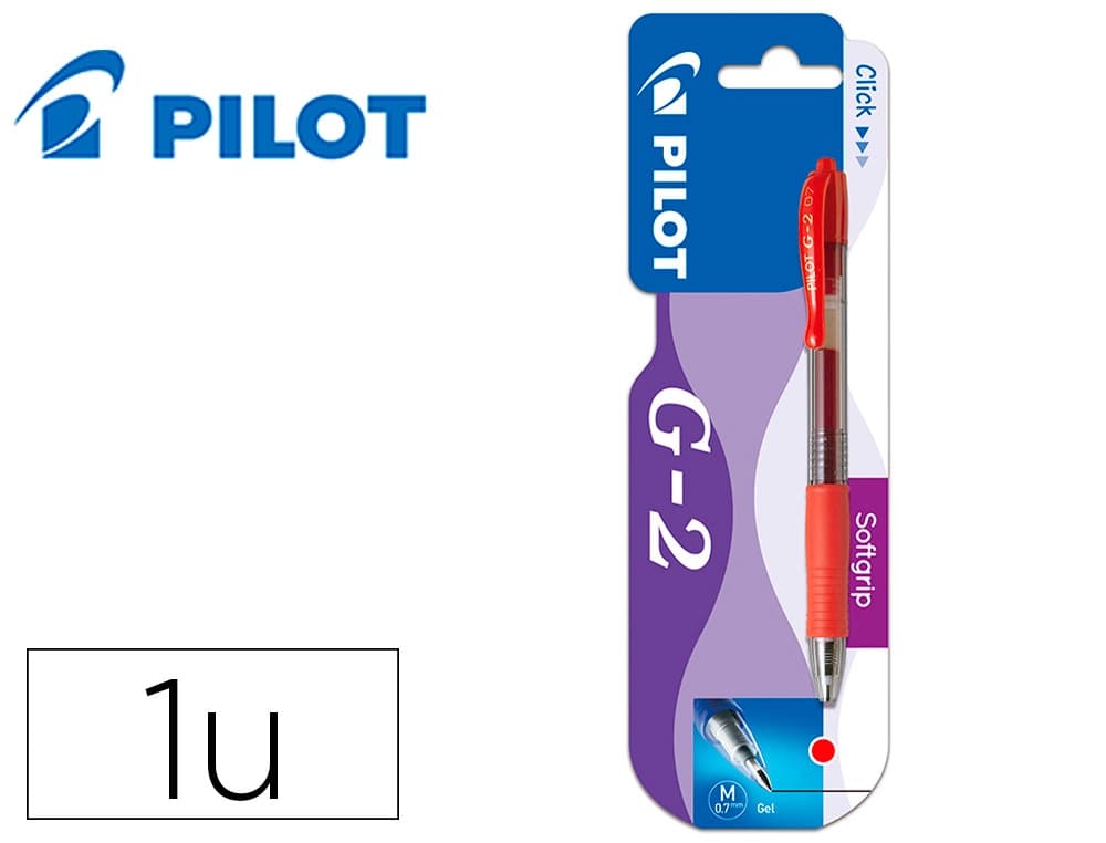 Boligrafo pilot g-2 tinta gel retractil sujecion de caucho en blister