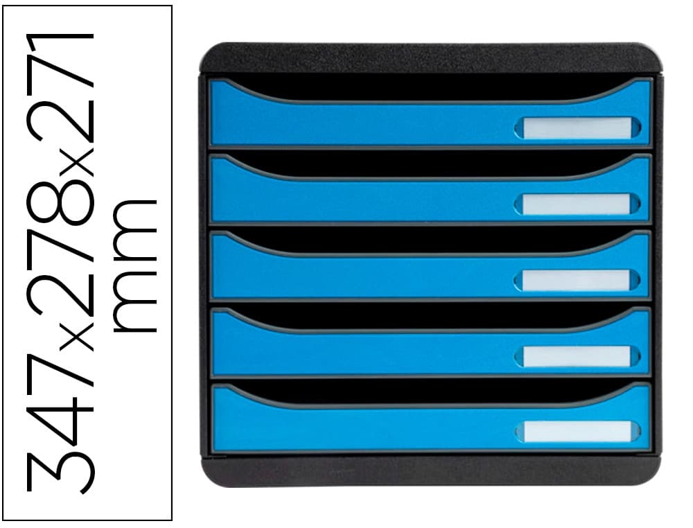 Exacompta Fichero cajones sobremesa exacompta big-box clean safe 5 cajones azul