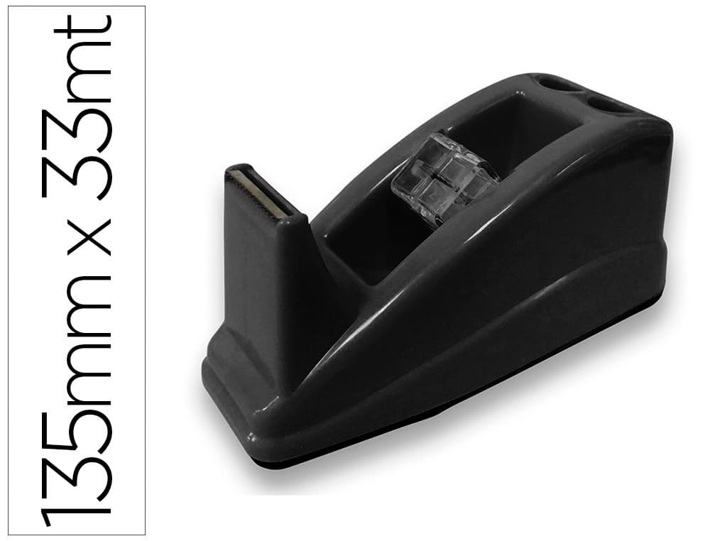 Portarrollo sobremesa q-connect plastico para cinta de 33 m 135x58x60 mm