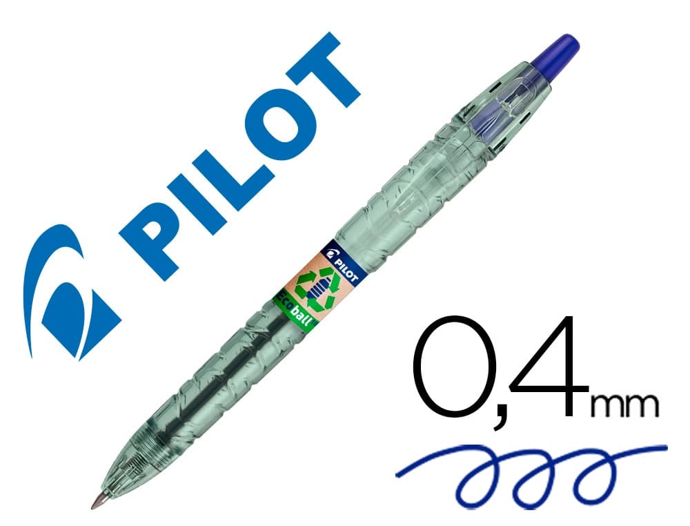 Pilot Boligrafo pilot ecoball plastico reciclado tinta aceite punta de bola 1 mm