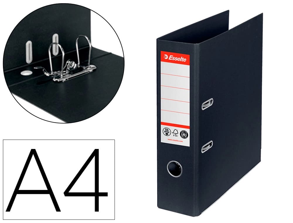 Archivador de palanca esselte n 1 co2 neutral din a4 carton forrado lomo 75 mm