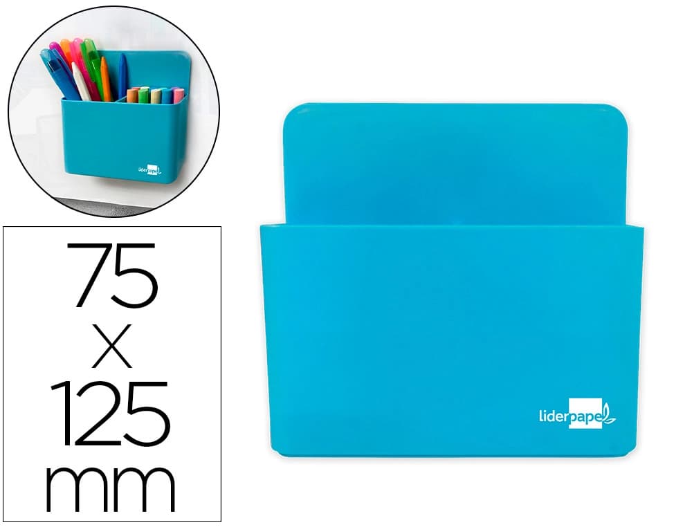Liderpapel Cubilete portalapices liderpapel opaco plastico magnetico 125x75x40 mm