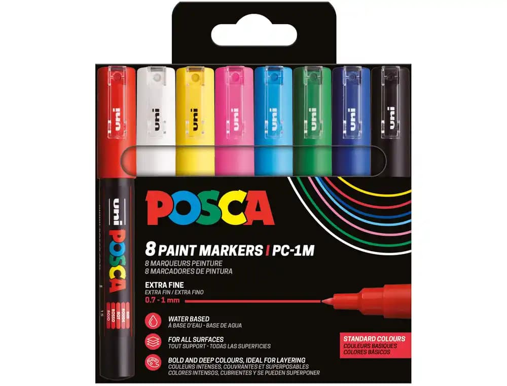 Posca Estuche rotuladores uni posca pc-1m 0,7 mm colores surtidos