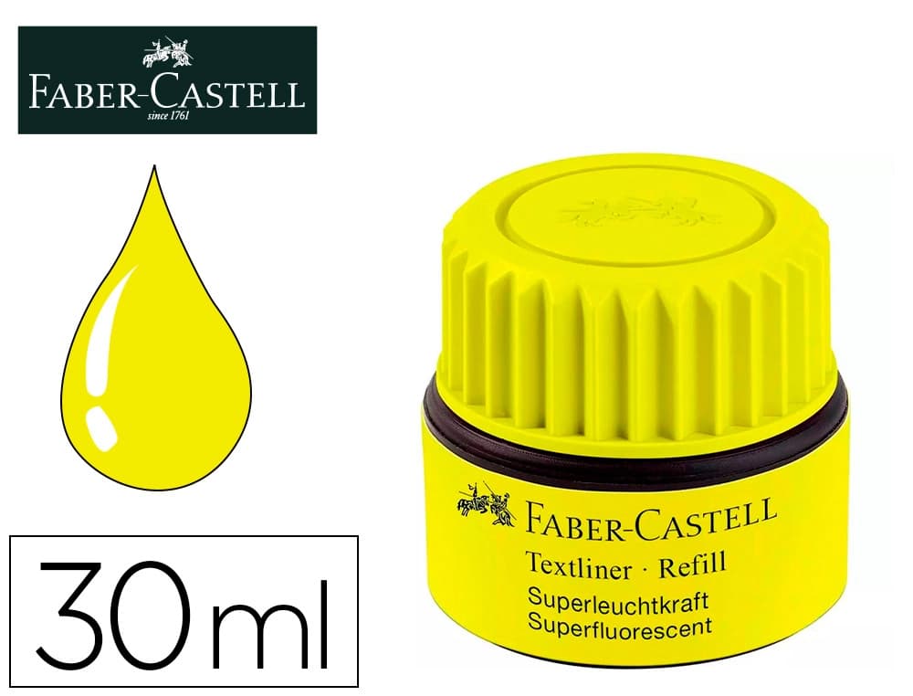 Faber castell Tinta rotulador faber castell textliner fluorescente 1549 con sistema capilar bote 30 ml
