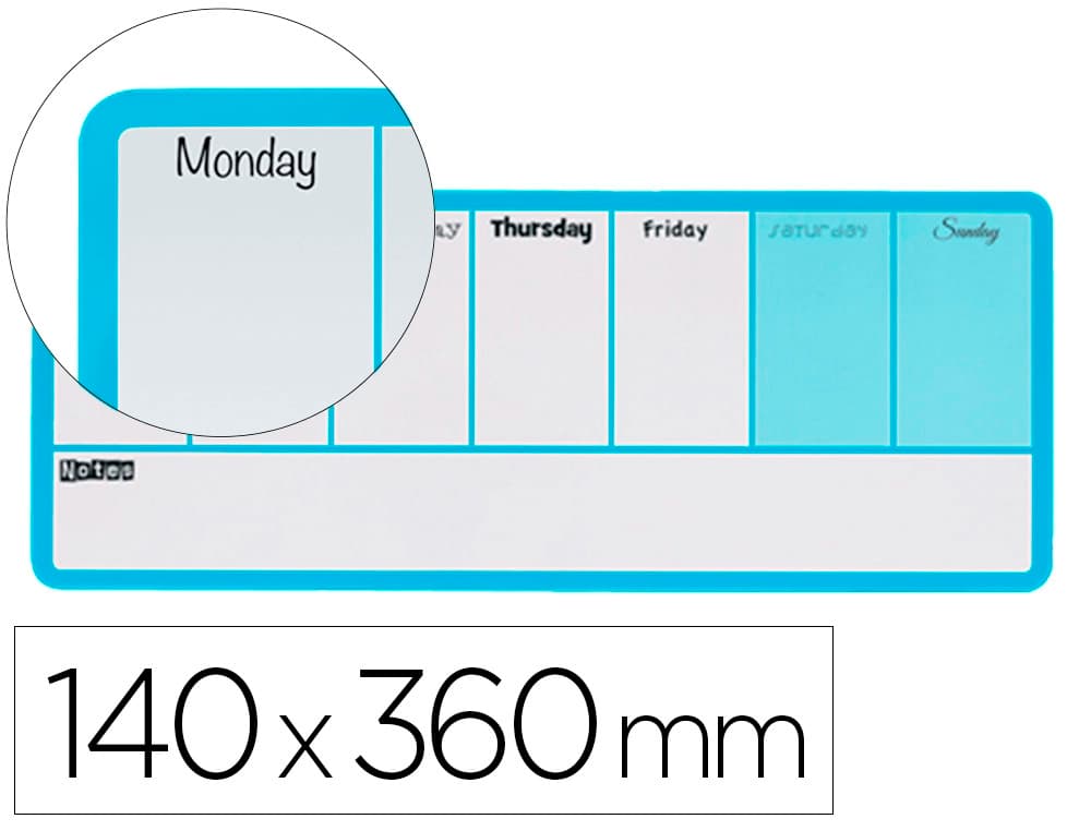 Planificador semanal nobo magnetico 140x360 mm