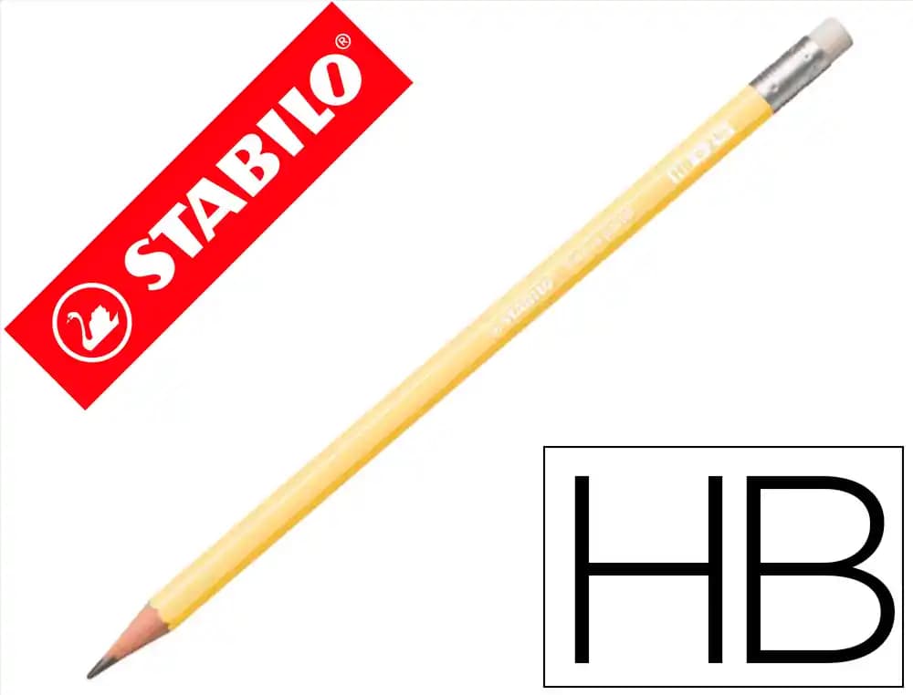 Stabilo Lapiz de grafito con goma stabilo swano mina 2,2 mm dureza hb pastel