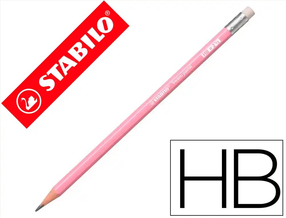Lapices de grafito con goma stabilo swano mina 2,2 mm dureza hb pastel