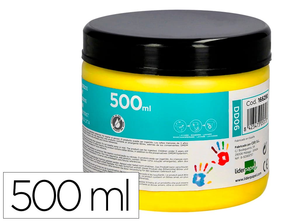 Pintura dedos liderpapel tarrina de 500 ml